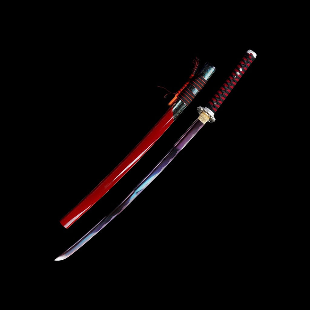 Flame Trace decorative katana with red saya