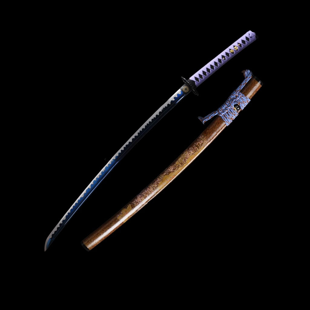 Moonlit Abyss decorative katana on display