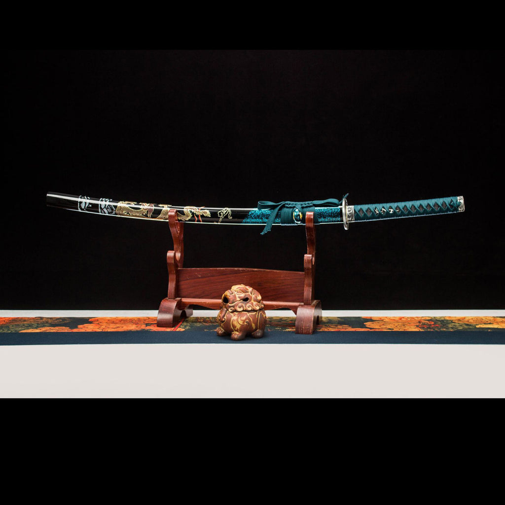 Growth Rune decorative katana angle view