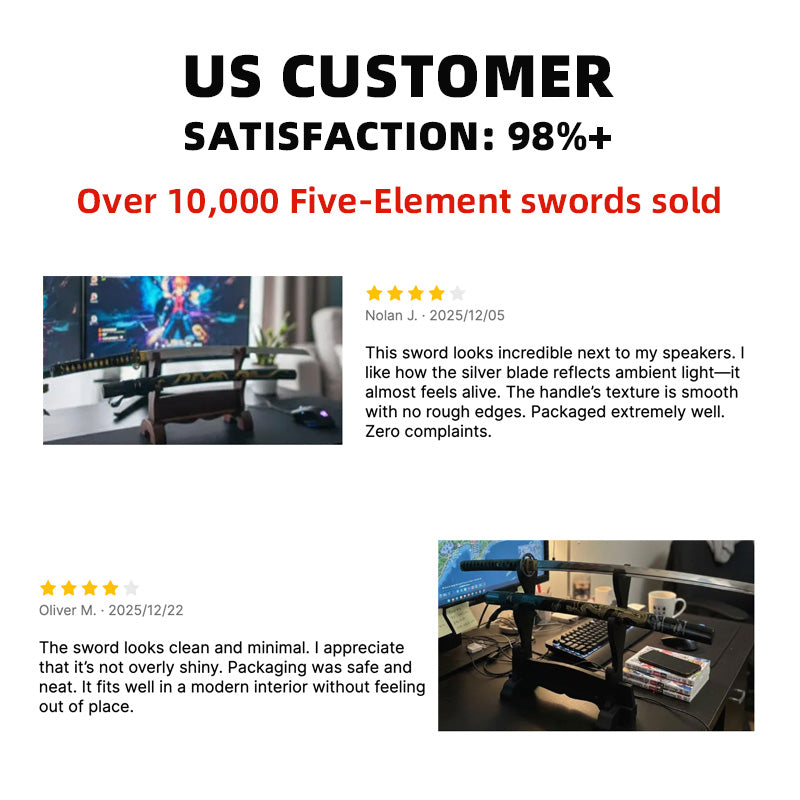 Blue Moondrop decorative katana samurai sword