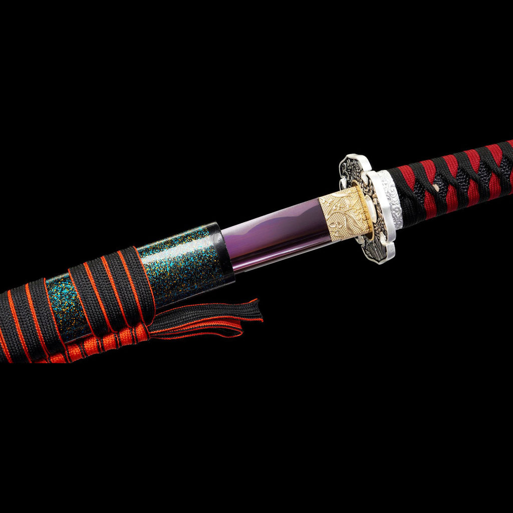 Flame Trace decorative katana angle view