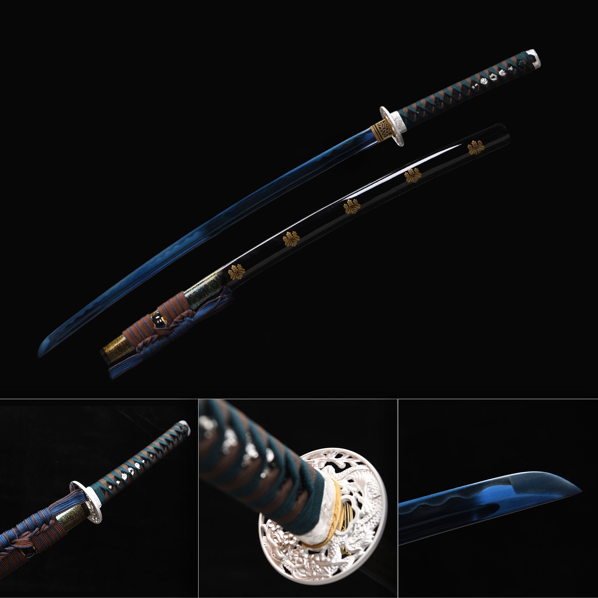 Gilded Resolve decorative katana samurai sword