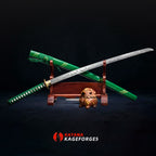 Green Verse decorative katana close-up