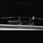 Gilded Resolve decorative katana angle view
