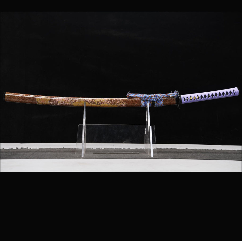 Moonlit Abyss decorative katana angle view
