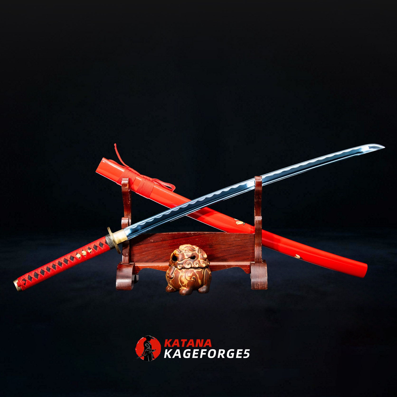 Scarlet Whisper decorative katana close-up