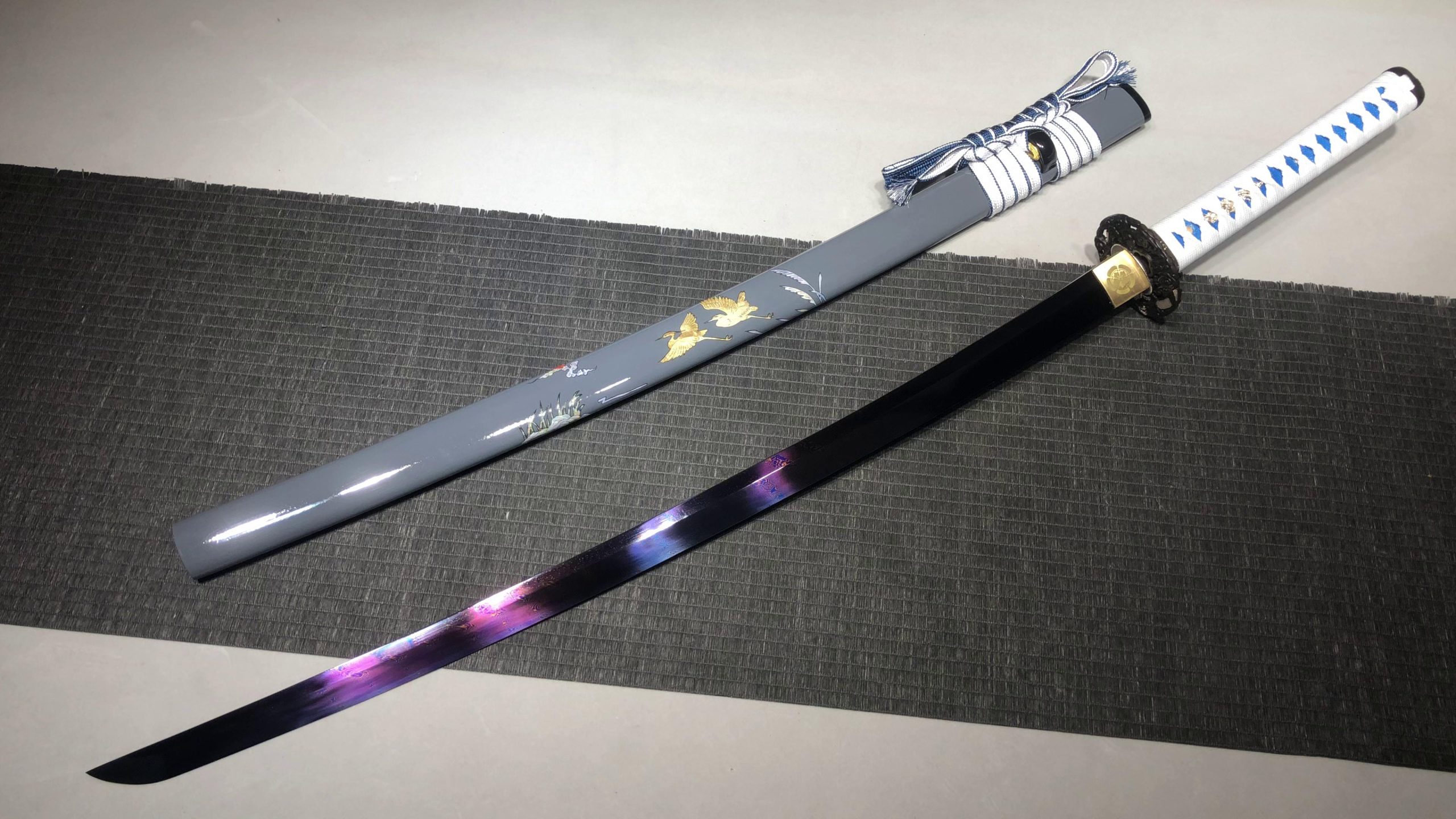 KageForge5 product image: 26" Pattern Steel Katana with Pure Copper Fittings