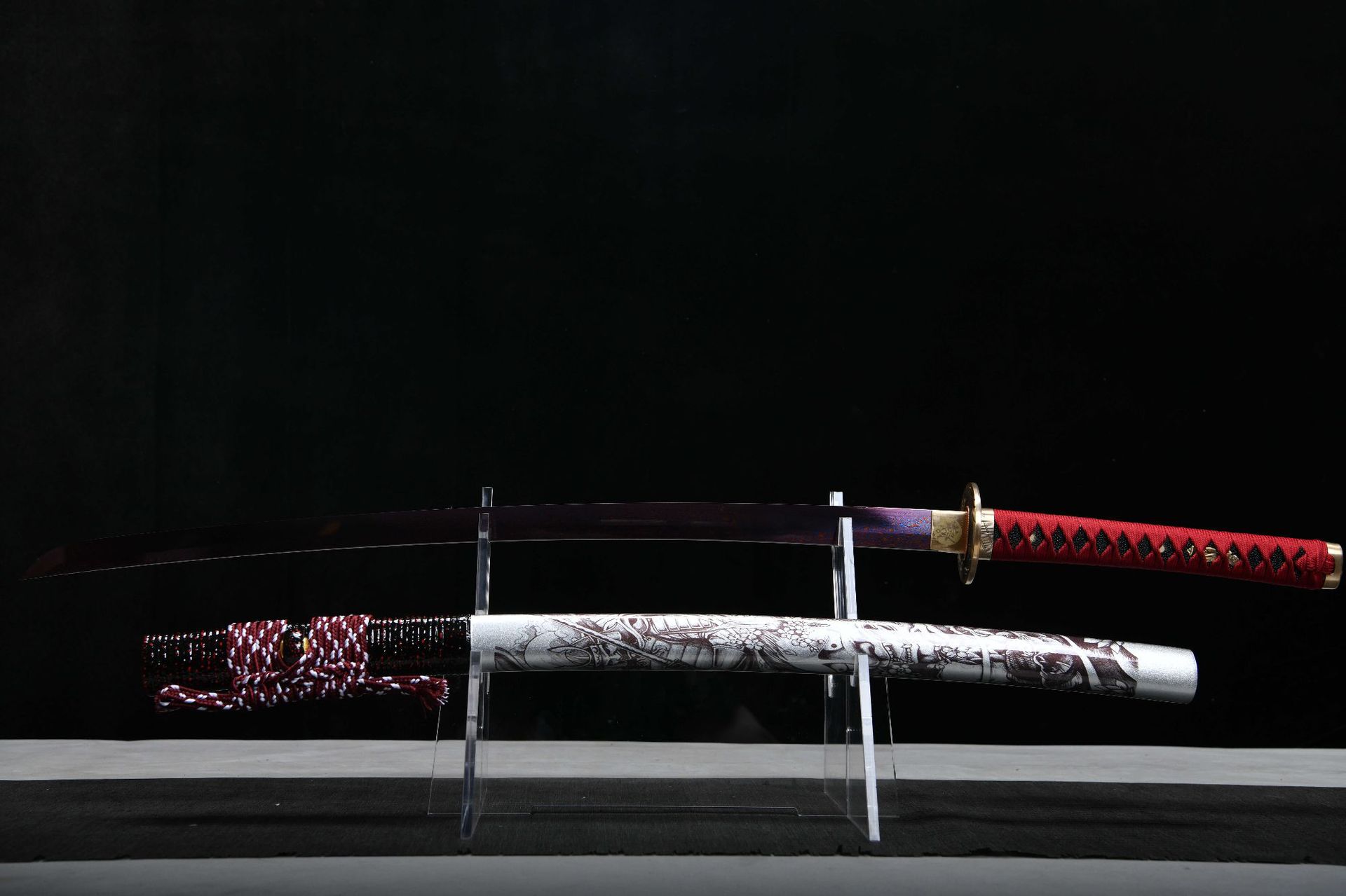 KageForge5 product image: 26" Pattern Steel Katana with Pure Copper Fittings