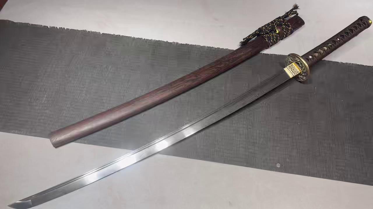 KageForge5 product image: 26" Pattern Steel Katana with Pure Copper Fittings