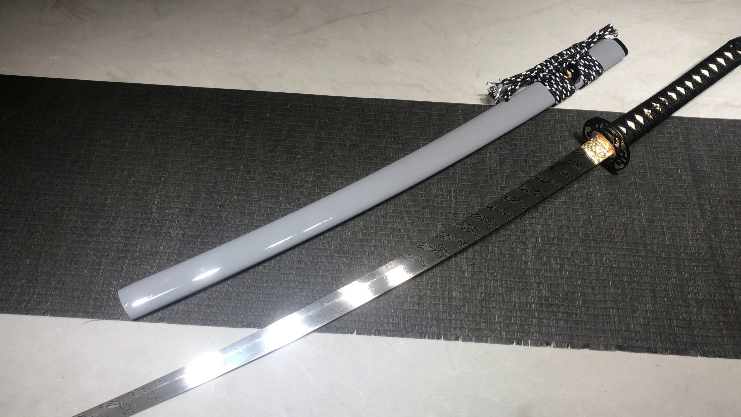 KageForge5 product image: 26" Pattern Steel Katana with Pure Copper Fittings