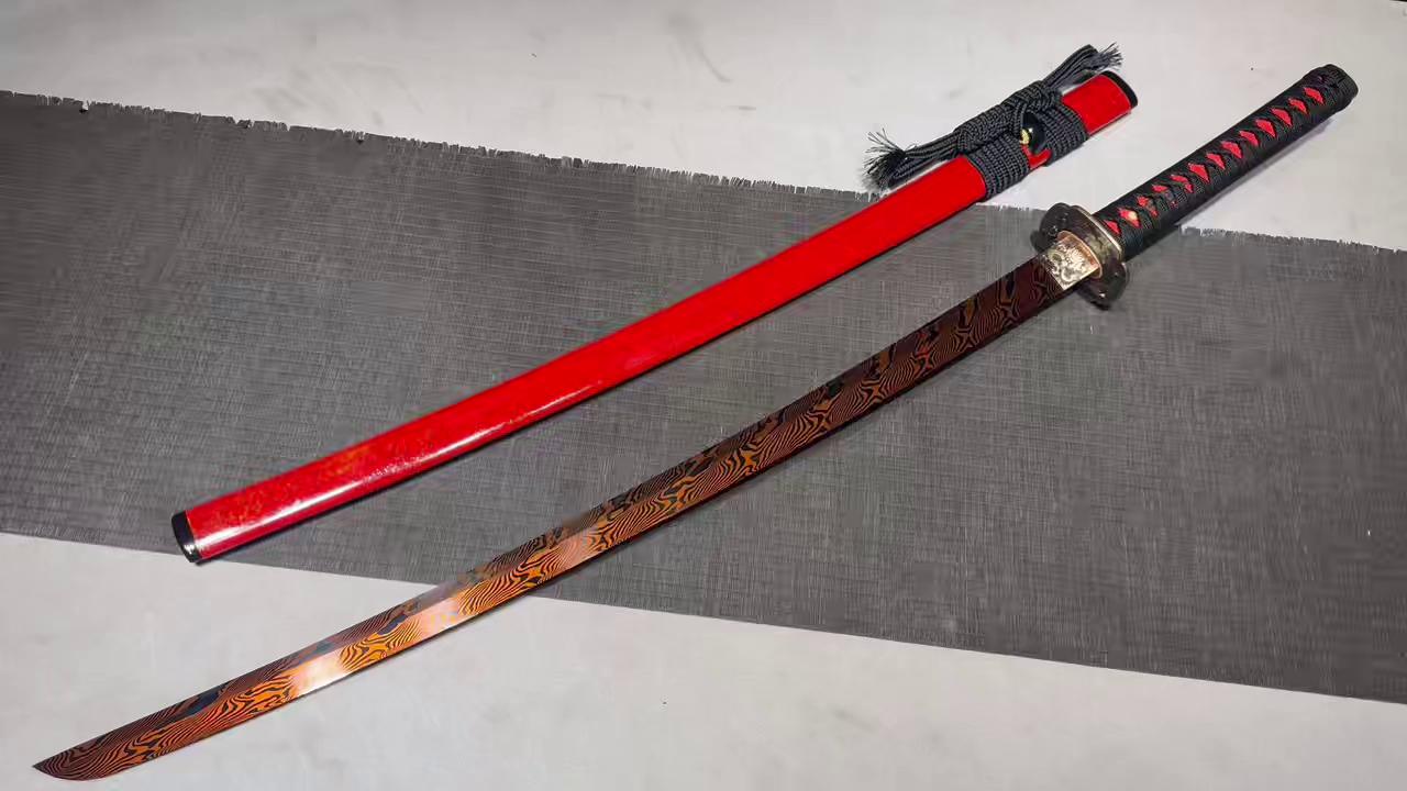 KageForge5 product image: 26" Pattern Steel Katana with Zinc-alloy Fittings