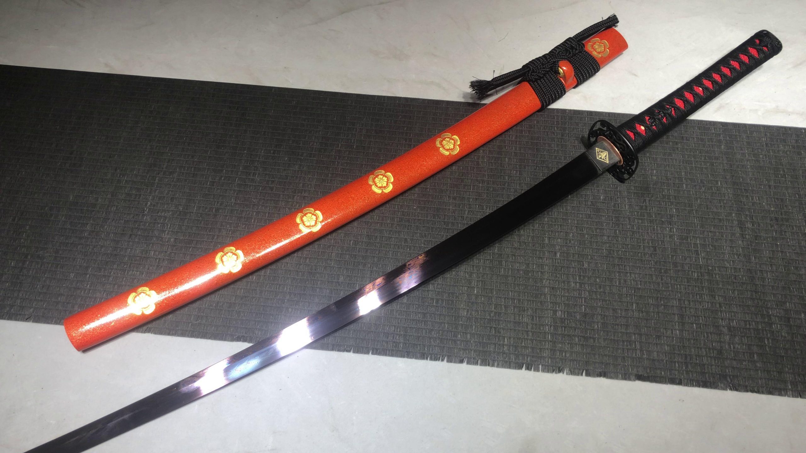 KageForge5 product image: 26" Pattern Steel Katana with Iron Fittings