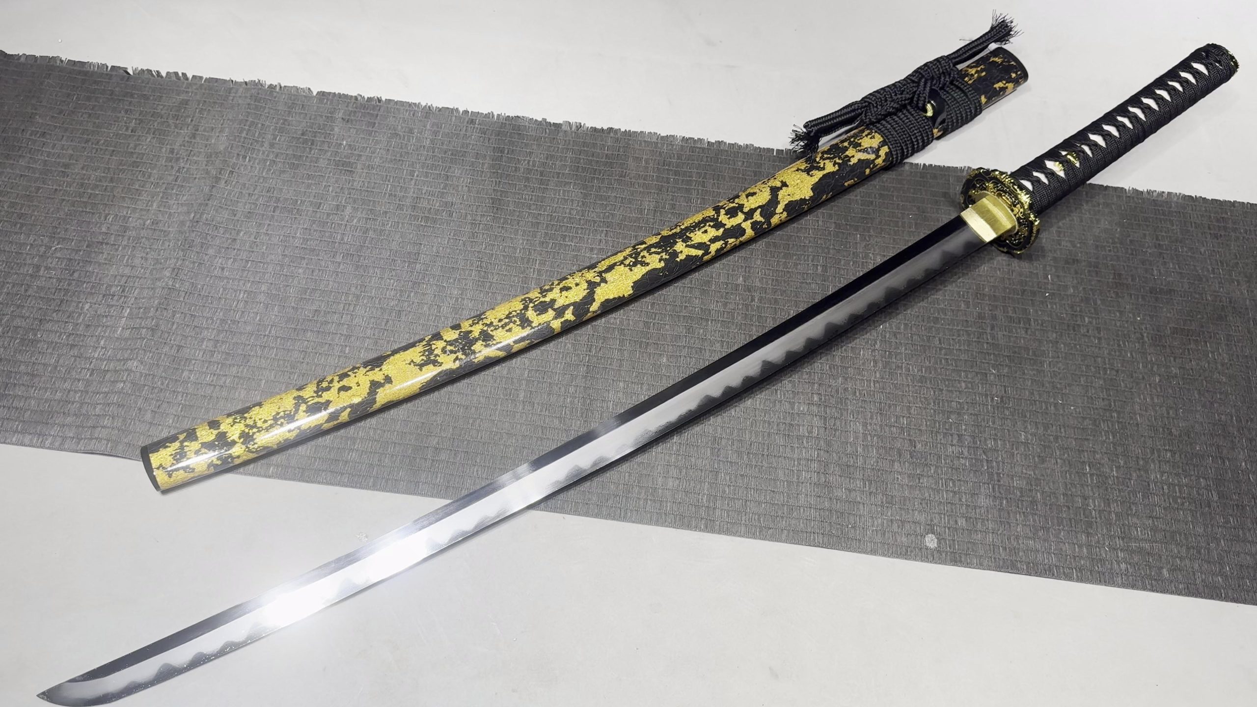 KageForge5 product image: 26" Pattern Steel Katana with Pure Copper Fittings
