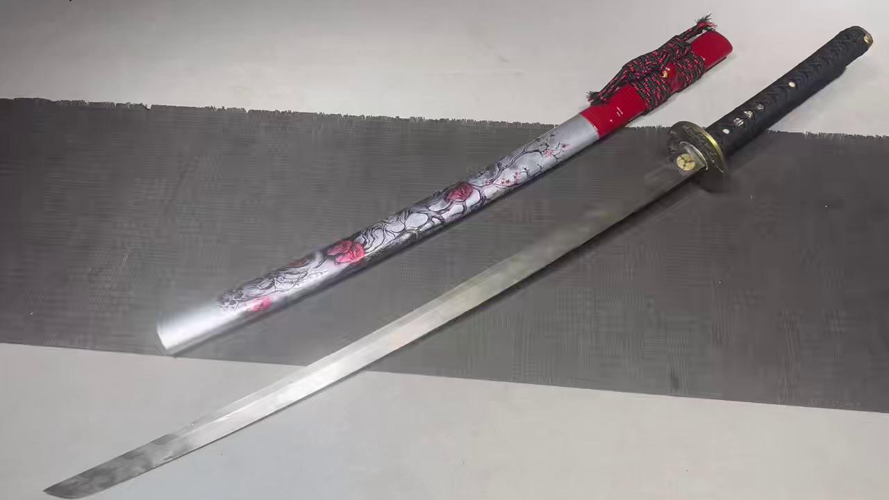 KageForge5 product image: 26" Pattern Steel Katana with Pure Copper Fittings