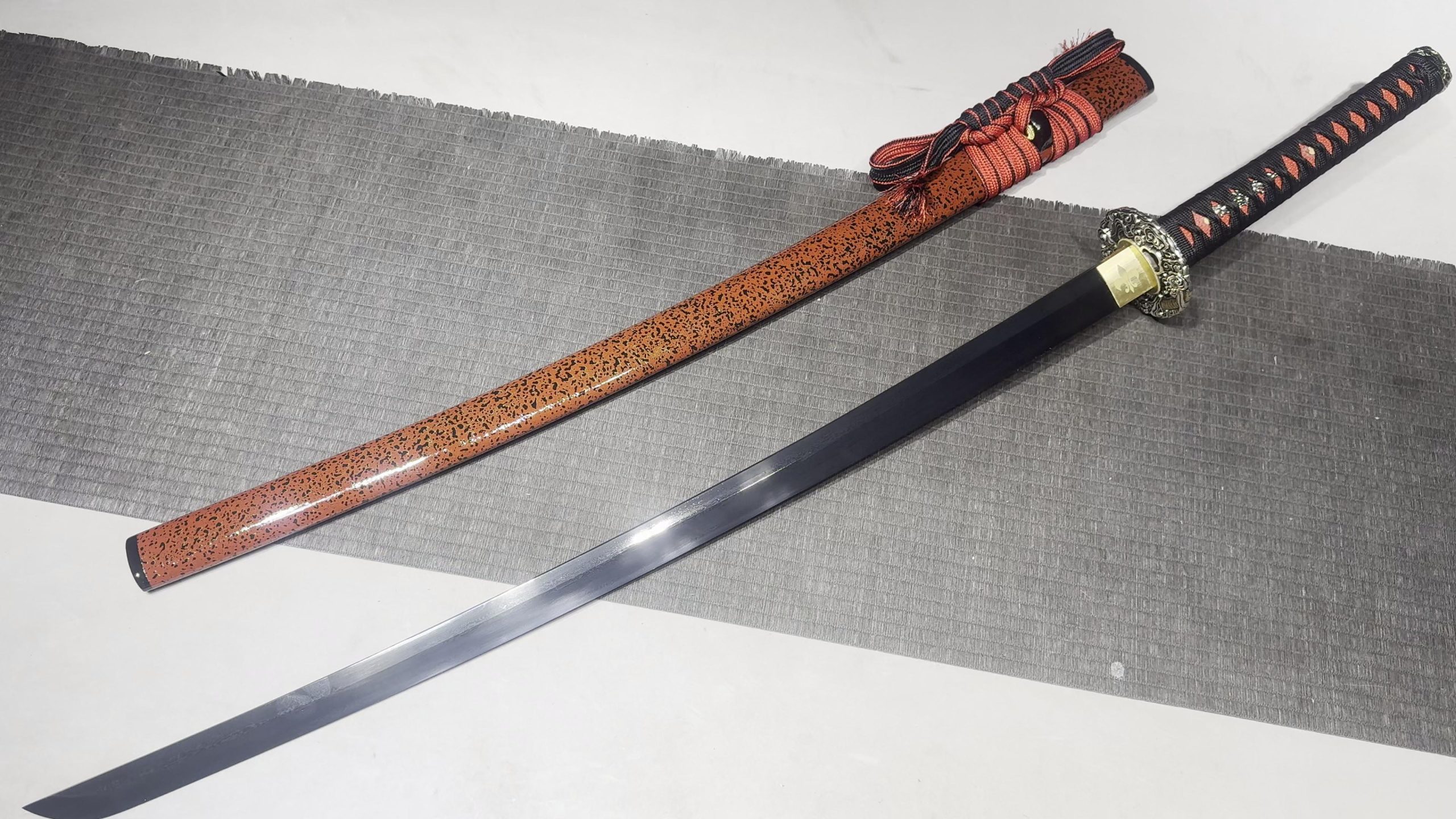 KageForge5 product image: 26" Pattern Steel Katana with Pure Copper Fittings
