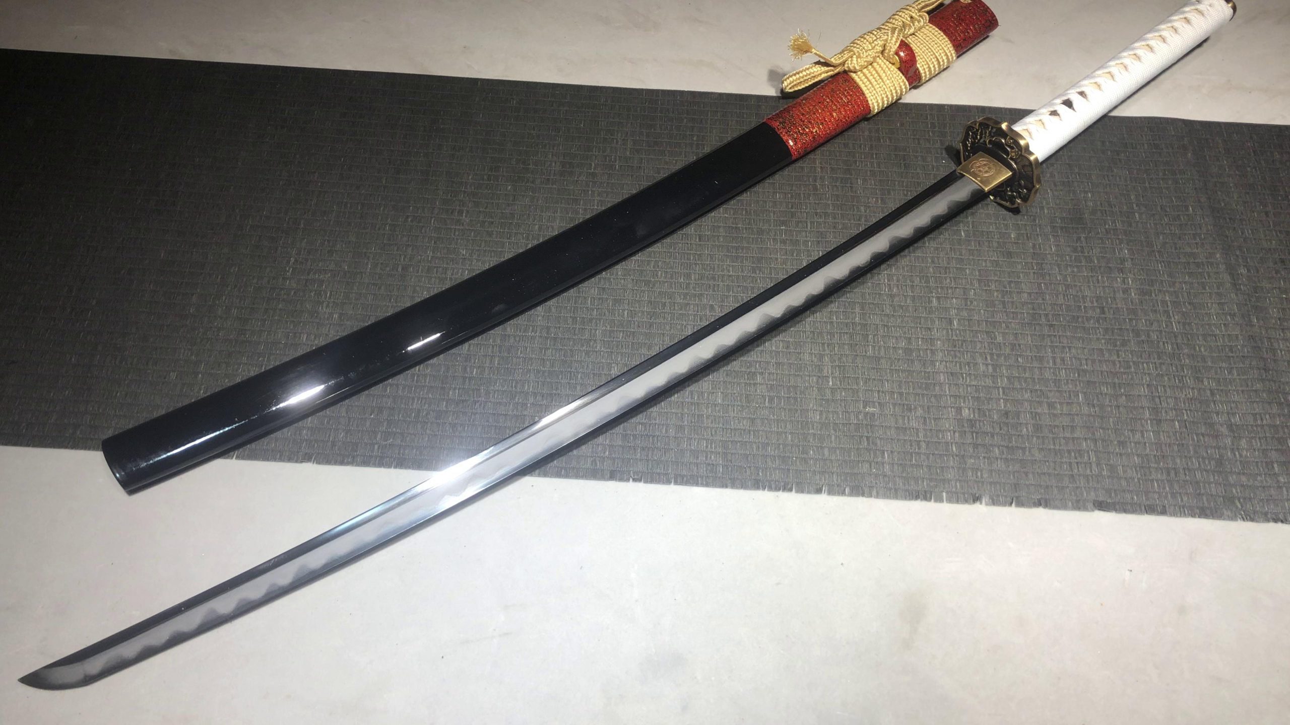 KageForge5 product image: 26" Pattern Steel Katana with Pure Copper Fittings