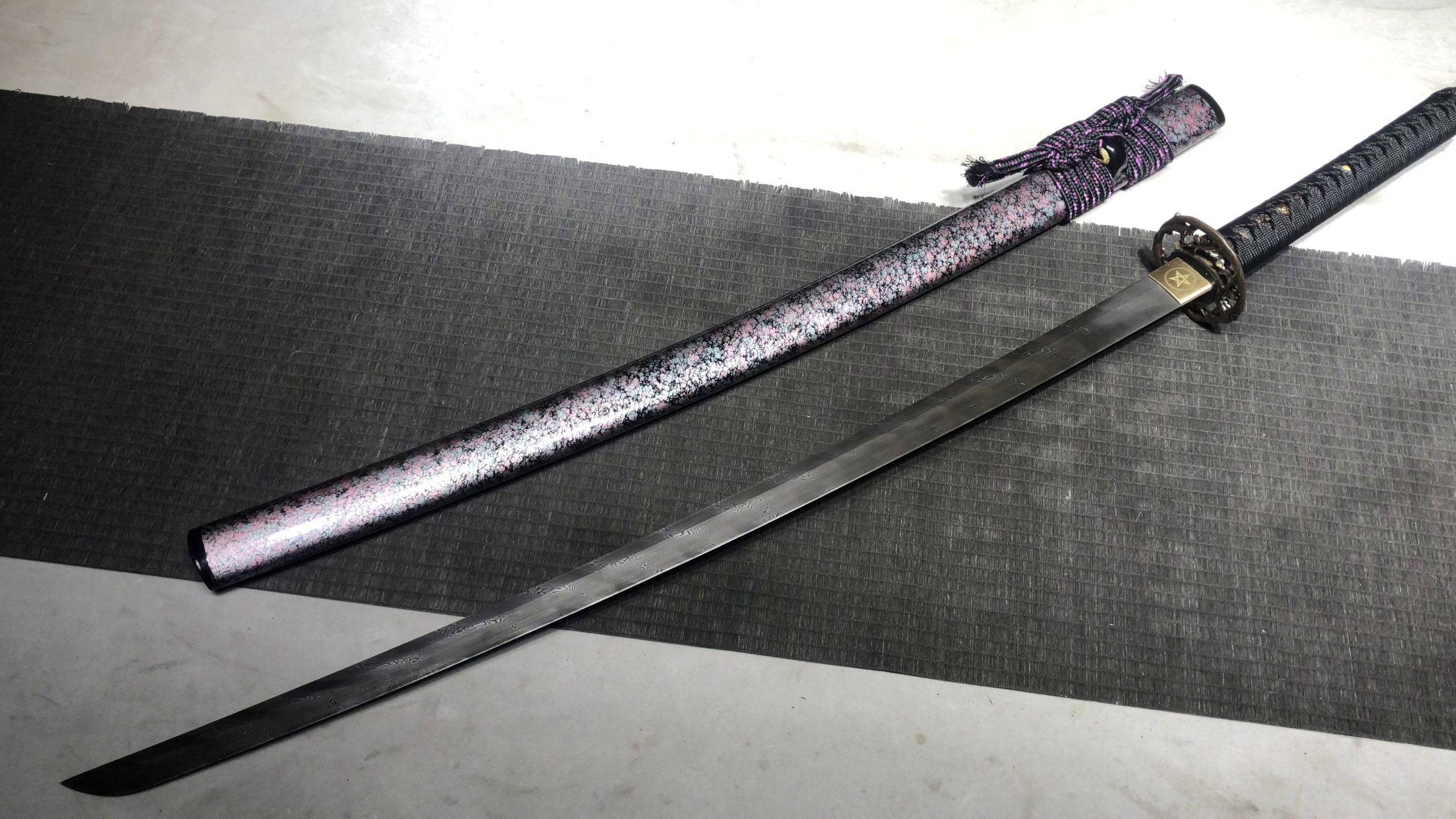 KageForge5 product image: 26" Pattern Steel Katana with Brass Fittings