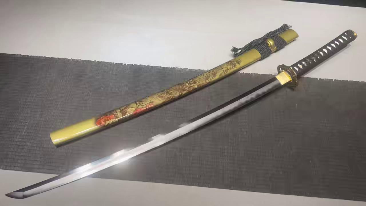 KageForge5 product image: 26" Pattern Steel Katana with Pure Copper Fittings
