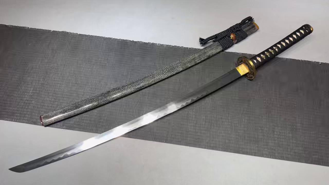 KageForge5 product image: 26" Pattern Steel Katana with Pure Copper Fittings