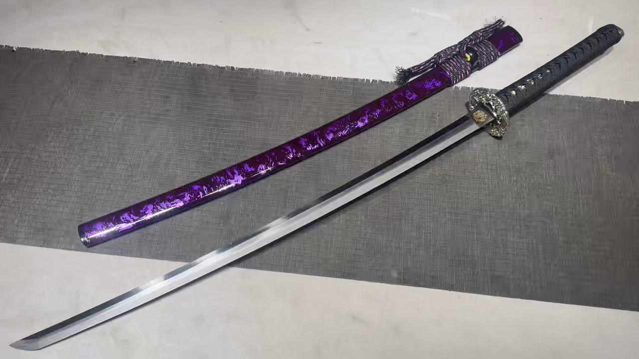 KageForge5 product image: 26" Pattern Steel Katana with Pure Copper Fittings