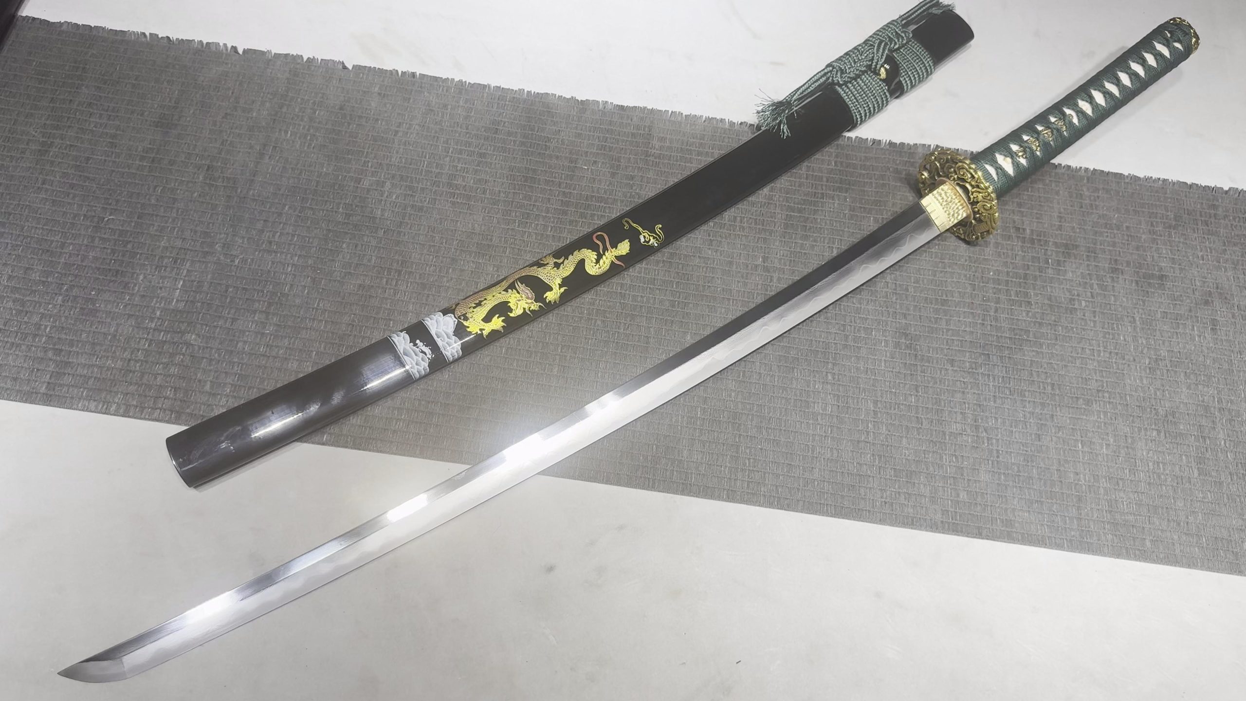 KageForge5 product image: 26" Pattern Steel Katana with Pure Copper Fittings