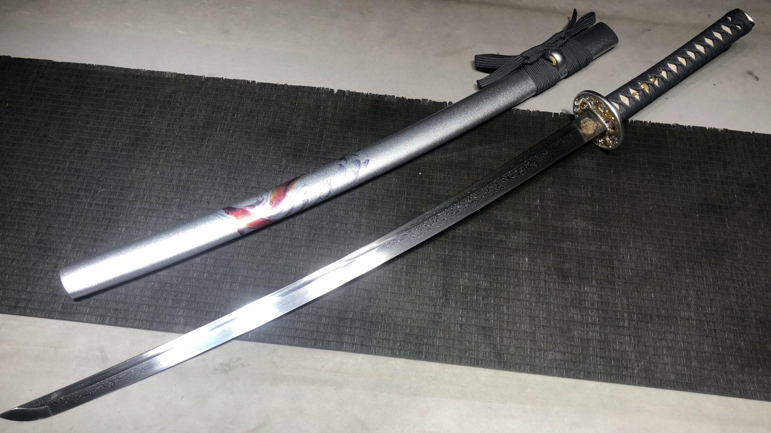 KageForge5 product image: 26" Pattern Steel Katana with Zinc-alloy Fittings