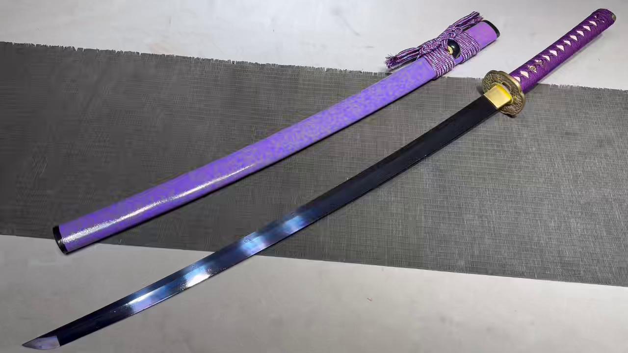 KageForge5 product image: 26" Pattern Steel Katana with Pure Copper Fittings