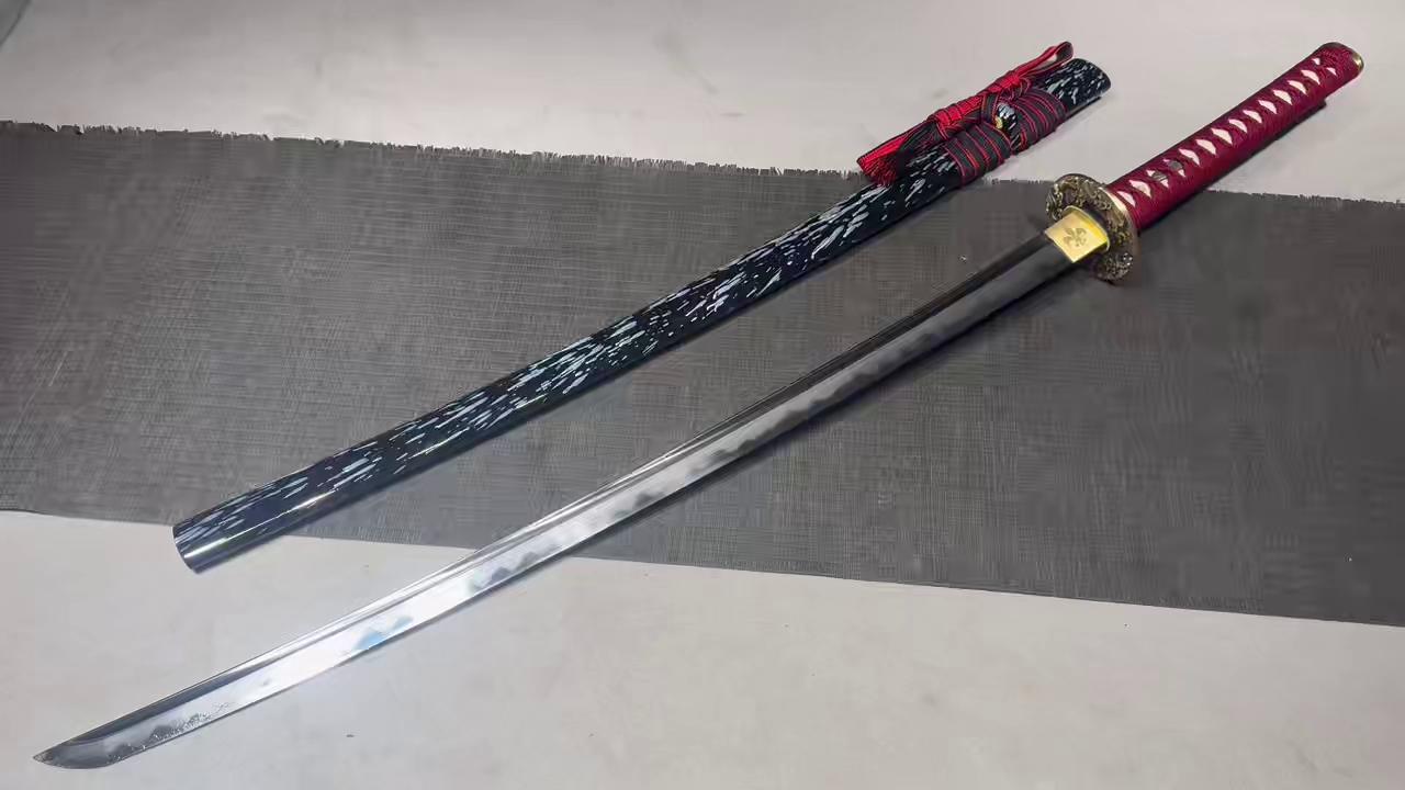 KageForge5 product image: 26" Pattern Steel Katana with Pure Copper Fittings
