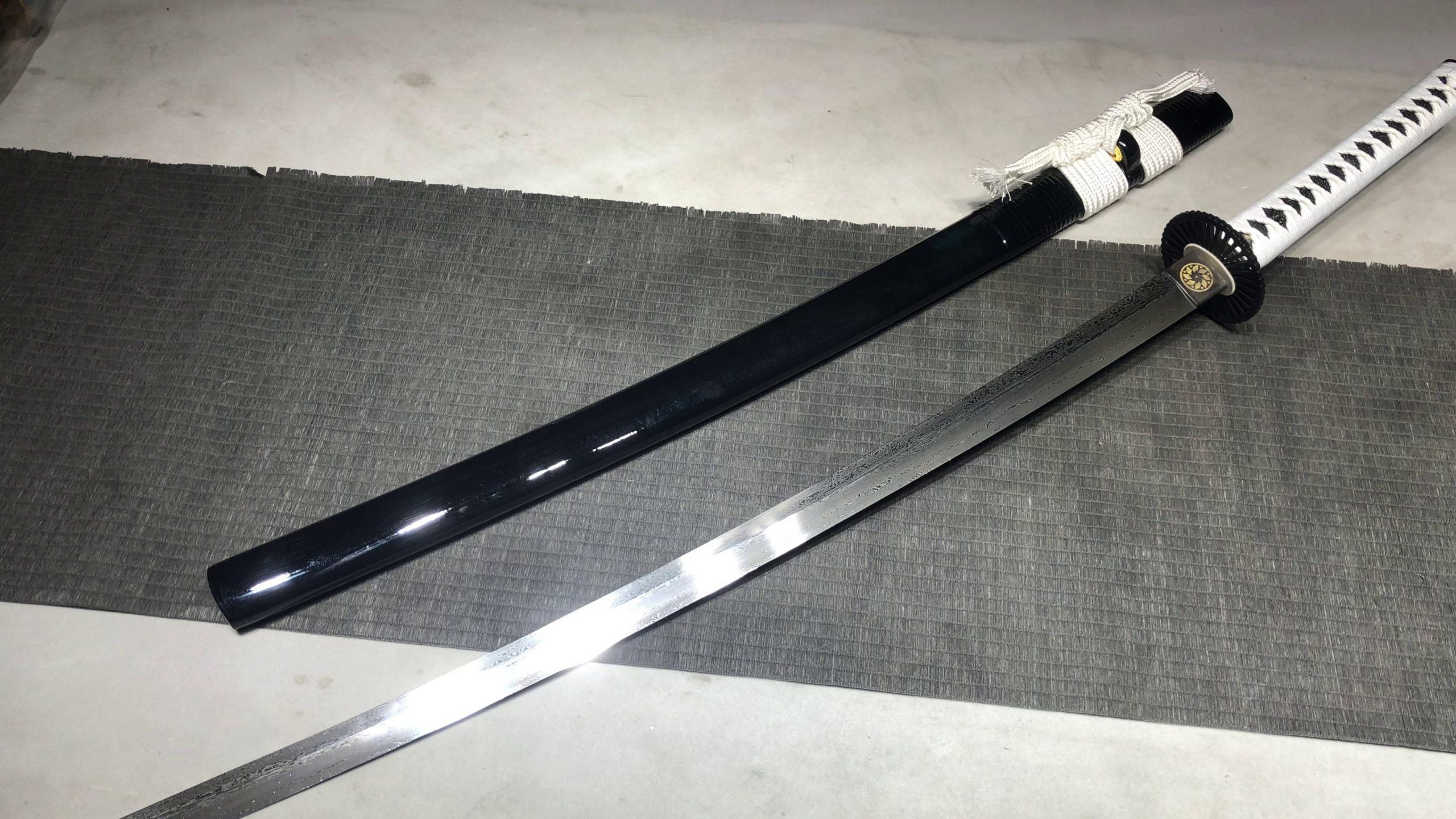 KageForge5 product image: 26" Pattern Steel Katana with Iron Fittings