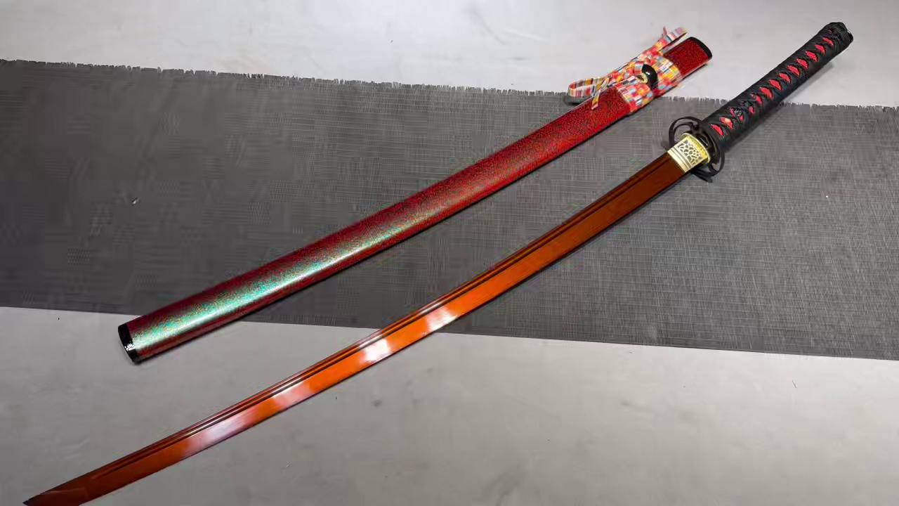 KageForge5 product image: 26" Pattern Steel Katana with Iron Fittings