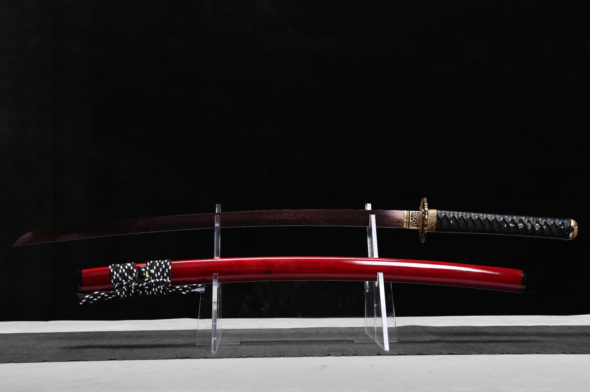 KageForge5 product image: 26" Pattern Steel Katana with Pure Copper Fittings