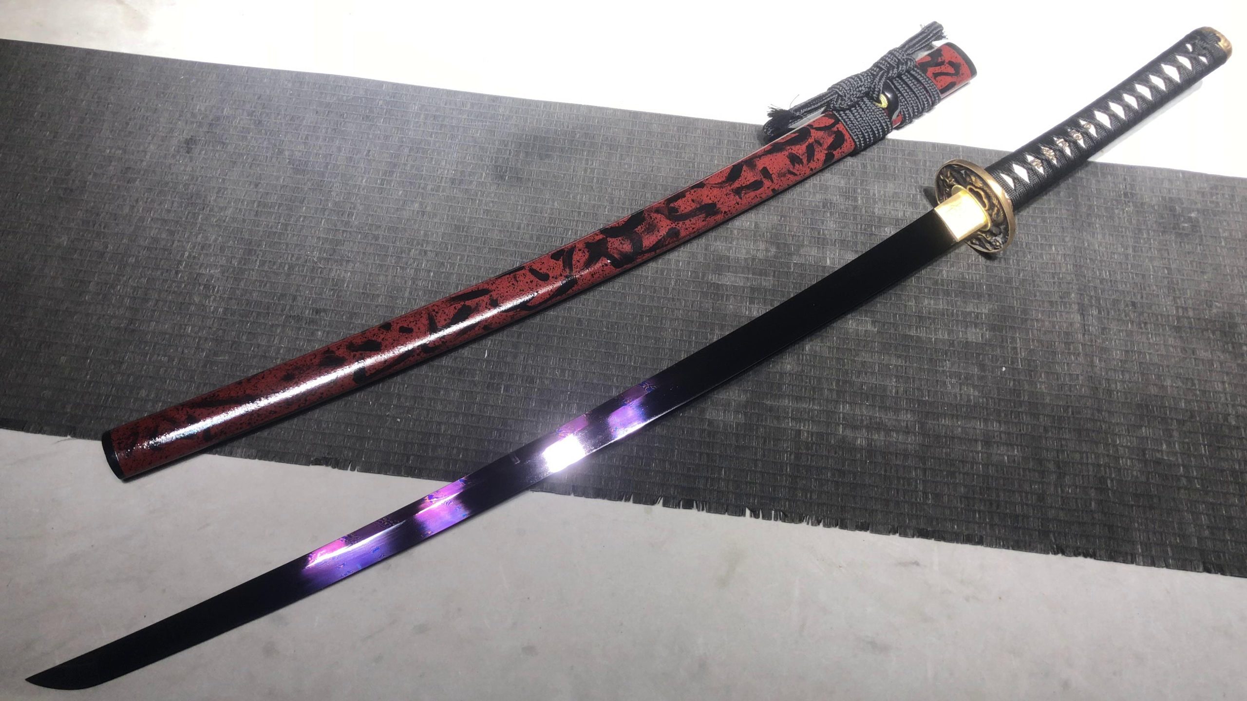 KageForge5 product image: 26" Pattern Steel Katana with Brass Fittings