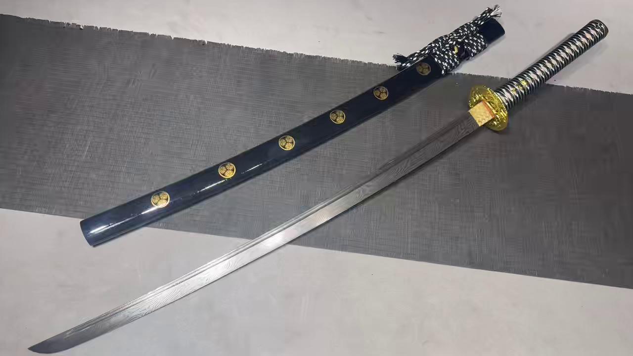 KageForge5 product image: 26" Pattern Steel Katana with Pure Copper Fittings