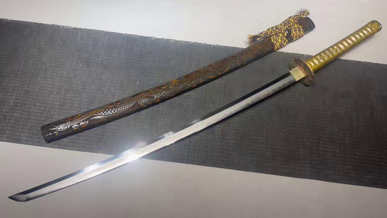 KageForge5 product image: 26" Pattern Steel Katana with Pure Copper Fittings